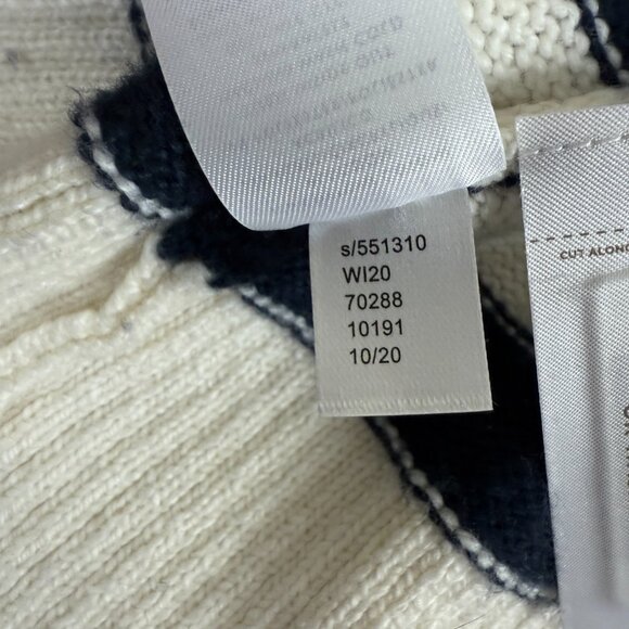 NWOT LOFT Breton Stripe Mock-Neck Sweater w/ Button Shoulder – M - Picture 5 of 8